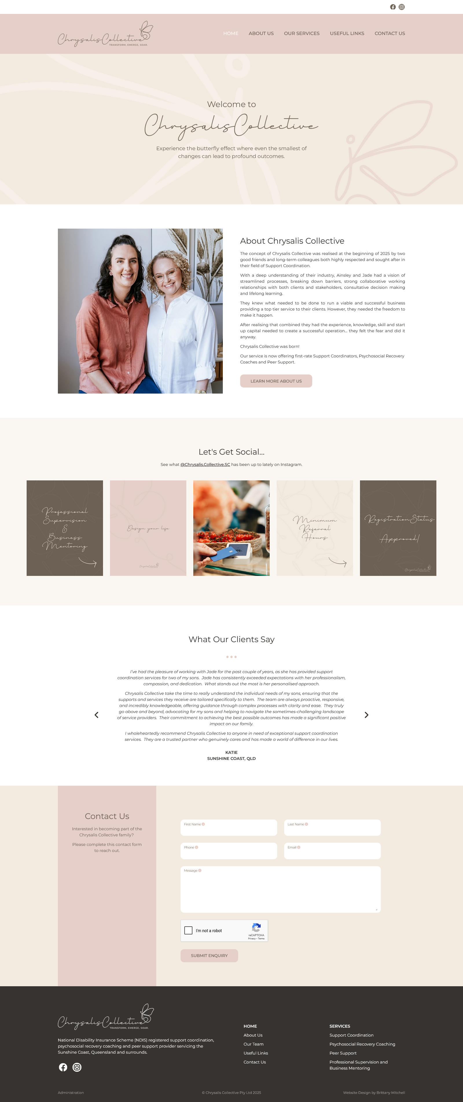Chrysalis Collective website design